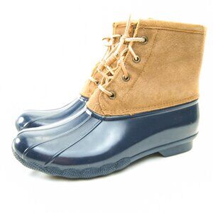 ✨ Sperry Saltwater Suede Duck Boots - Navy & Tan ✨